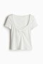 Picot-trimmed T-shirt