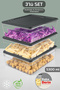 3-piece Leather n microwave compatible organizer set organizer food storage container 5300ml anthracite