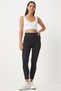 Women's Black High Waist Ribbed Knitted Tights ZV00208 - 3