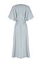 Blue Belted Half Balloon Sleeve Linen Look Woven Shirt Dress TCTSS24EB00014 - 6