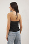 Siyah Jakarlı Bağlama Detaylı Fitted/Vücuda Oturan  Örme Bluz TWOSS25BZ00086 - 4