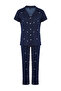 Navy Blue Galaxy Patterned Knitted Pajamas Set Thmss25Pt00380 - 5