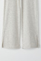 Gri Melanj Kız Çocuk Pamuklu Basic Yırtmaç Detaylı Wide Leg Örme Pantolon TKDSS25PL00016 - 3