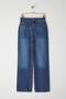 Koyu Mavi Yüksek Bel Wide Leg Geniş Paça %100 Pamuk Non-Stretch Jeans TWOSS25JE00276 - 5