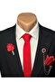 Groom's Tie Set (Tie-Handkerchief, Jacket Collar Chain, Jacket Collar Flower, Shirt Collar Chain Clip)