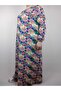 Women's Cream Crew Neck Long Sleeve Sleeve Ankle Elastic Summer Viscose Long Dress 2 cm Water Attraction - 3