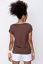 Women's Brown V-Neck Wide Casual T-Shirt - 4