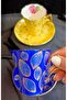 Almond Porcelain Hand Decorated 2-Piece Coffee Cup Set - 5