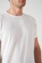 Men's White Crew Neck Honeycomb Basic T-Shirt - 4
