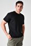 Men's Black Bicycle Collar Sleeve and Hem Self Cuffing Oxfort T-Shirt