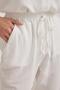 Women's Ecru Elastic Waist Carrot Leg Muslin Trousers - 6