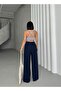Women's Elastic Waist Wrapped Palazzo Trousers - 2