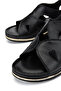 Women's Genuine Leather Black Leather Heeled Sandals - 5