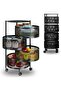 Four-tier movable metal storage shelves for the kitchen, bathroom, or bedroom. Measurements are shown in the pictures. - 3