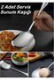 2 Pcs Practical 21 cm Stainless Steel Luxury Serving Salad Spoon Spatula |   Steel Food Serving Spoon - 2
