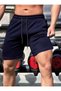 Men's Basic Navy Blue Shorts with Pockets