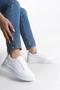 Quilelle White Women's Daily Lace-Up High Sole Sneaker Sports Shoes - 3