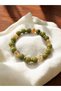 Citrine and Jade Stone (Abundance Mental Balance and Positive Luck) Bracelet - 7