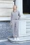 Women's Lycra-Free Modal Fabric High Waist Elastic Waist Side Pocket Skinny Leg Ankle Length Pants-Smoke - 4
