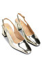 Women's Genuine Leather Gold Heeled Shoes - 2
