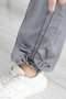 Women's Oversize Parachute Fabric Cargo Pocket, Leg Clip, Baggy Trousers - 6