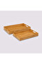 2-Piece Rectangular Bamboo Serving Tray