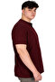 Mode XL Large Size Men's Judge Collar T-Shirt Waffle U20036 Maroon - 3