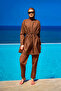 Fully Covered Hijab Swimsuit with Hidden Zipper and Drawstring Detail A2503-3 - 3