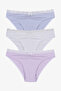 Women's Front Waist Lace Gathered and Bow Detailed Elastic Panties 3-Piece