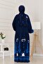 Half Button Robe Hülya Dress-Navy Blue - 5