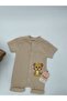 Kids Cute Lion Pattern Bib Short Sleeve Shorts Jumpsuit(Zibin)100% Cotton - 7
