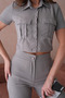 Women's Button-Detail Flap Pants Set - 3
