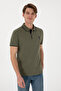 Men's Slim Fit Polo Neck Dark Khaki Basic T-Shirt 50305980-VR111 - 4