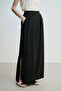 Slit Wide Leg Trousers - Black