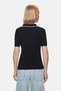 Sasha Black Polo Neck Knitwear Embroidered Standard Fit Women's Tshirt - 4