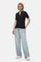 Sasha Black Polo Neck Knitwear Embroidered Standard Fit Women's Tshirt - 5