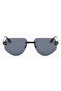 Geometric Design Black Cutout Glass Black Handle Women's Sunglasses - 2
