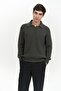 Vander Button Detail Anthracite Men's Knitwear Sweater - 2