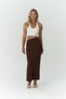 Willy Rope Detailed Brown Long Skirt