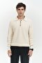 Vander Button Detail Ecru Men's Knitwear Sweater - 2