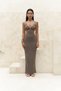 Renata Front Detail Brown Knitwear Dress - 3