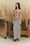 Lovina Striped Gray Crop Skirt Set - 2