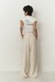 Gloria Boxer Detailed Beige Trousers - 4