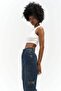 North Waist Detail Double Ripped Dirty Blue Jean - 2