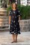 Black Butterfly Patterned Skirts Ruffled Summer Cotton Combed Dress