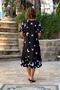 Black Butterfly Patterned Skirts Ruffled Summer Cotton Combed Dress - 4