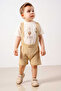 Baby Kids Khaki Cotton 2-Piece Set First I Trend Fashion Bottom Top Set - 4