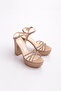 Pm08-K2043 Women's Thick Heeled Evening Dress Shoes - 2