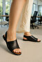 Black Women's Minimalist Sandals Stylish and Comfortable Open Toe Shoes - 3