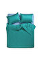 Solid Dark Green King Size Cotton Satin Duvet Cover Set - 2